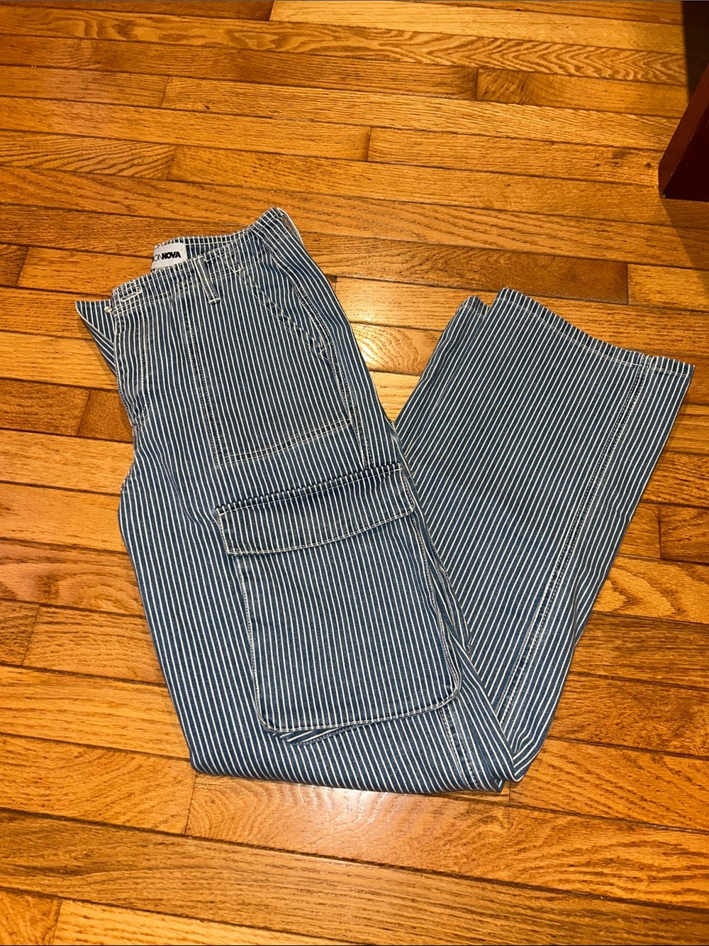 Fashion Nova Navy & White Striped Heabs